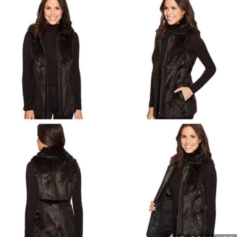 Tribal Faux Fur Vest w/Pockets